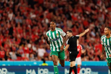 Andre Luiz seen celebrating after scoring goal during Liga Portugal game between SL Benfica and Rio Ave FC (Ball Raw Images/ Maciej Rogowski)