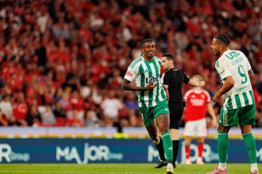 Andre Luiz seen celebrating after scoring goal during Liga Portugal game between SL Benfica and Rio Ave FC (Ball Raw Images/ Maciej Rogowski)