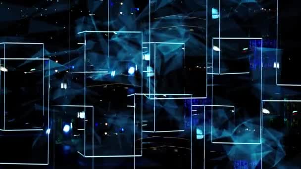 Galaxie Abstraktion Reflexion Animation, leuchtende Galaxie abstraktes Universum kosmische Ansicht. — Stockvideo