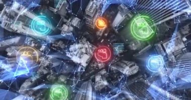 Akıllı şehir konsepti. Nesnelerin Iot İnterneti. Bilişim İletişim Teknolojisi .