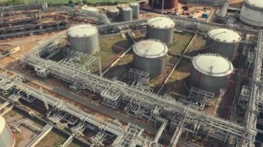 Havadan görünümü petrol rafinerisi, rafineri tesisi, rafineri fabrika.