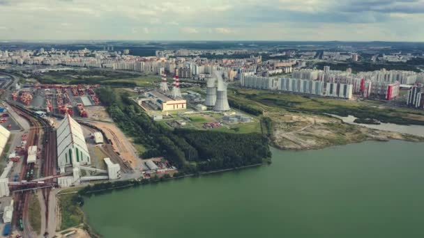 Barris grandes de estação de calor, vista aérea — Vídeo de Stock