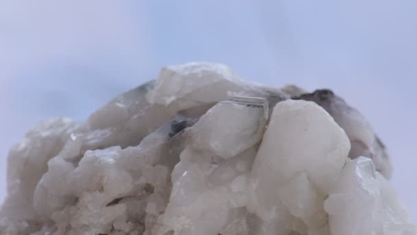 Quartz druse with lots of white crystals — Stock Video