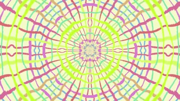 Secuencia colorida de caleidoscopio de bucle. Fondo de gráficos en movimiento abstracto — Vídeos de Stock