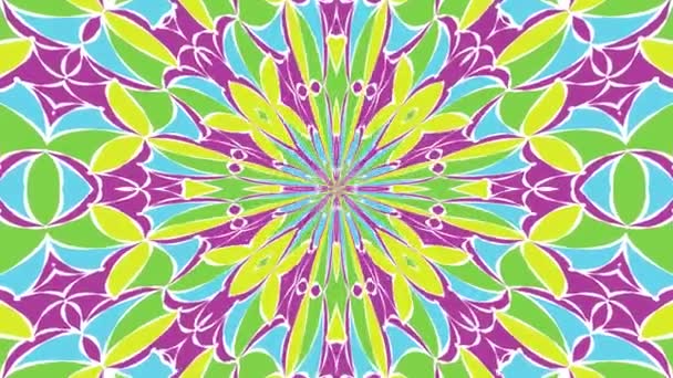 Barevné opakování sekvence kaleidoskop. Abstraktní návrh grafiky pozadí — Stock video