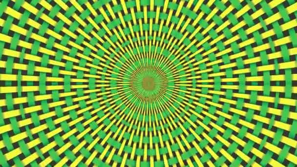 Motif en osier. Séquence de kaléidoscope en boucle colorée. Résumé fond graphique de mouvement 