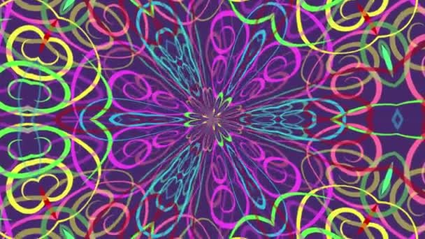 Sequência caleidoscópica colorida. Movimento abstrato gráficos fundo — Vídeo de Stock