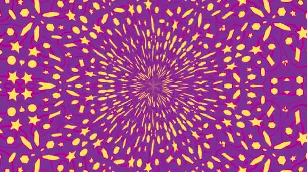 Secuencia colorida de caleidoscopio de bucle. Fondo de gráficos en movimiento abstracto — Vídeos de Stock