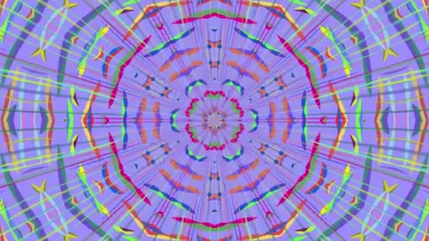 Renkli döngü kaleydoskop sıra. Soyut hareket grafik arka plan — Stok video
