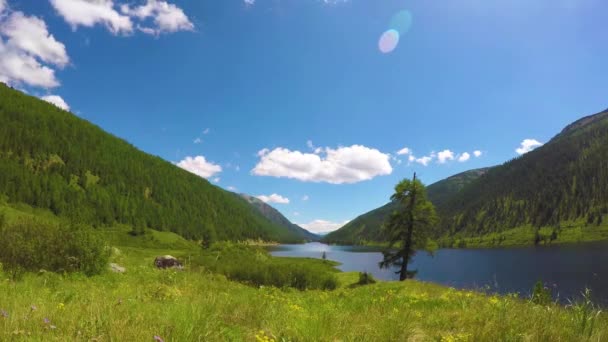 Time-lapse από σύννεφα στον ουρανό. Πάροδο του χρόνου. Ulagan λίμνες. Αλτάι, Σιβηρία. — Αρχείο Βίντεο