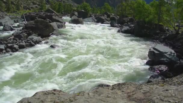 Řeka chulyshman. Altajské pohoří — Stock video