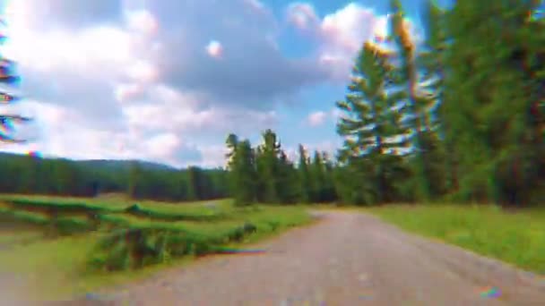Camino de tierra en el distrito de Ulagan, montañas de Altai, Siberia, Rusia — Vídeos de Stock