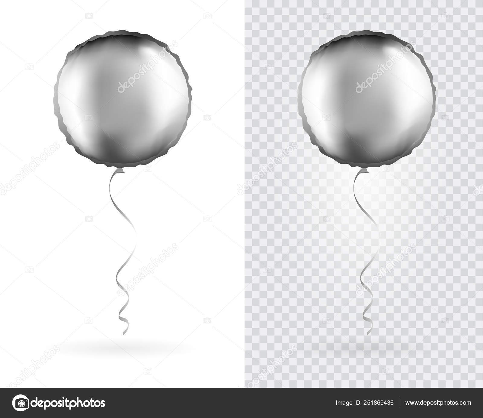 Download Set Silver Shaped Foil Balloons Transparent White Background Party Balloons Vector Image By C Ckybe Vector Stock 251869436