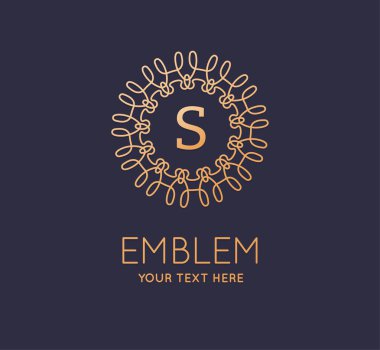 Kozmetik, Spa, Güzellik Salonu, Dekorasyon, çiçek butik logo. Lüks, iş, Kraliyet takı, otel Logo. İç simgesi. Tesis ve Restoran Monogram. Vektör.