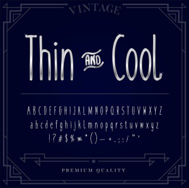 Platin, gümüş ya da krom metal yazı tipi ayarlayın. Harfler, sayõlar ve vektör özel karakterler