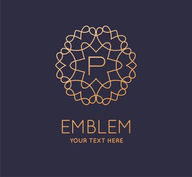 Kozmetik, Spa, Güzellik Salonu, Dekorasyon, çiçek butik logo. Lüks, iş, Kraliyet takı, otel Logo. İç simgesi. Tesis ve Restoran Monogram. Vektör.