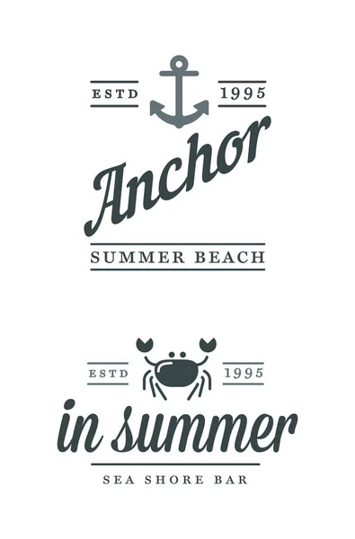 Vacaciones de verano conjunto de elementos de diseño vectorial. Retro y vintage te — Vector de stock