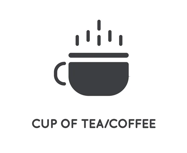 Thee of koffie Cup Hot Vector Element of Glyph Ikoon. — Stockvector