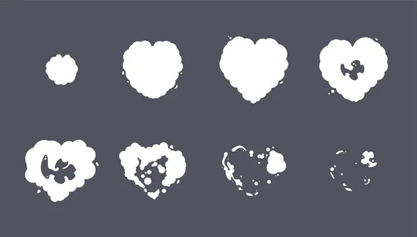 Heart Explosion Storyboard Sprite Set Pour Animation Ensemble Vectoriel — Image vectorielle