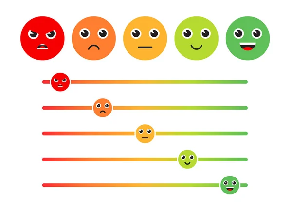 Classificação Satisfação Conjunto Ícones Feedback Forma Emoções Excelente Bom Normal — Vetor de Stock