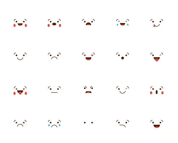 Conjunto Emoticonos Pegatinas Emoji Ilustración Vectorial — Vector de stock