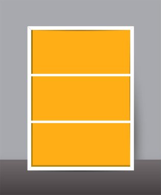 Dikey kolaj düzeni şablonu. Fotoğraf veya ıllustrati için çerçeveler