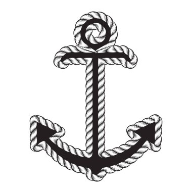 Vektör deniz çapa Logo. Simge. Deniz. Deniz okyanus tekne illüstrasyon simge