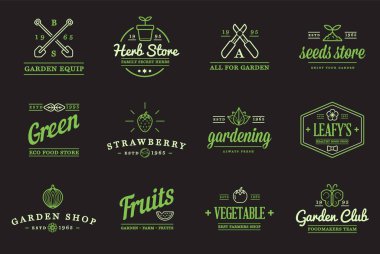 Vektör Bahçe ve çiftlik elemanları ve meyve veya sebze simgeler Illustration Premium kalitede logo veya simge olarak kullanılabilir