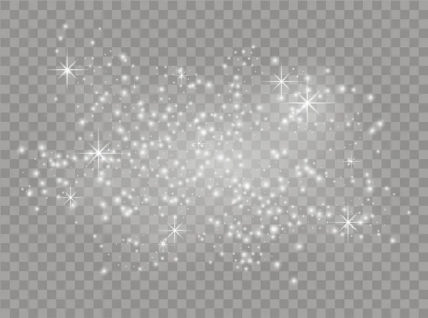 Des Étincelles Blanches Des Étoiles Brille Lumière Vecteur Poussière Blanche — Image vectorielle