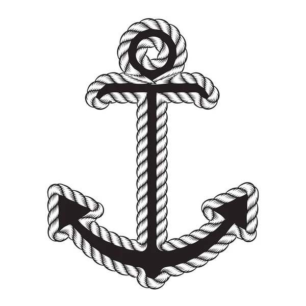 Vector Nautical Anchor Logo Icon Maritime Sea Ocean Boat Illustration — Stock Vector