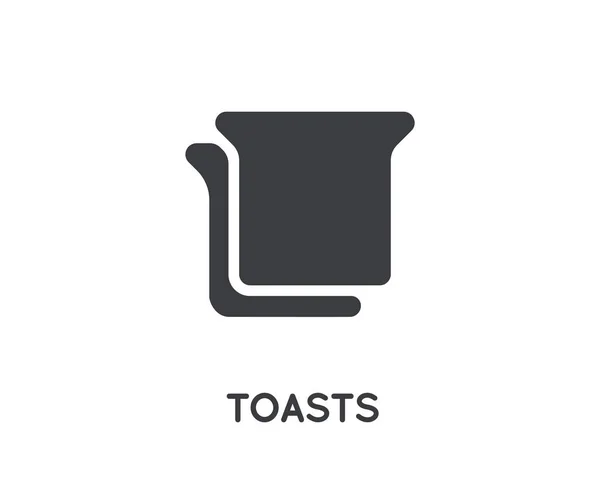 Toast sandwich van broodrooster. Vector element of glyph-pictogram, Illus — Stockvector