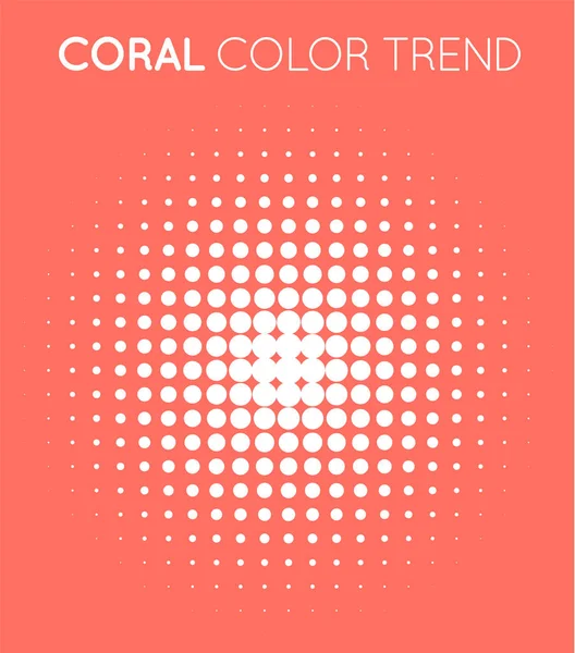 Círculo Color Moda Coral Medio Tono Patrón Punto Medio Tono — Archivo Imágenes Vectoriales