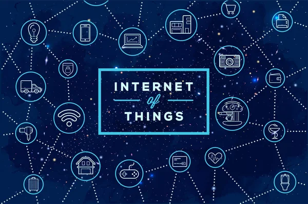 Διαδίκτυο Των Πραγμάτων Iot Συσκευές Και Συνδεσιμότητα Έννοιες Κέντρο Cloud — Διανυσματικό Αρχείο