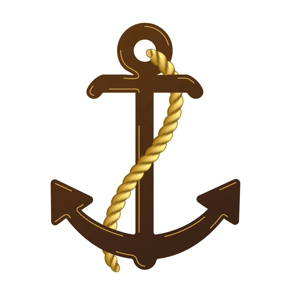 Vektor Nautischen Anker Logo Symbol Maritim Meer Ozean Boot Illustration — Stockvektor