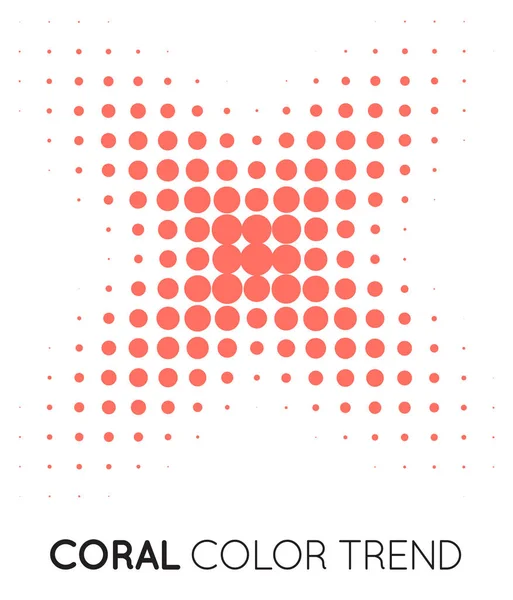 Coral Trendy Color Cross Shape Halftone Patrón Punto Medio Tono — Archivo Imágenes Vectoriales