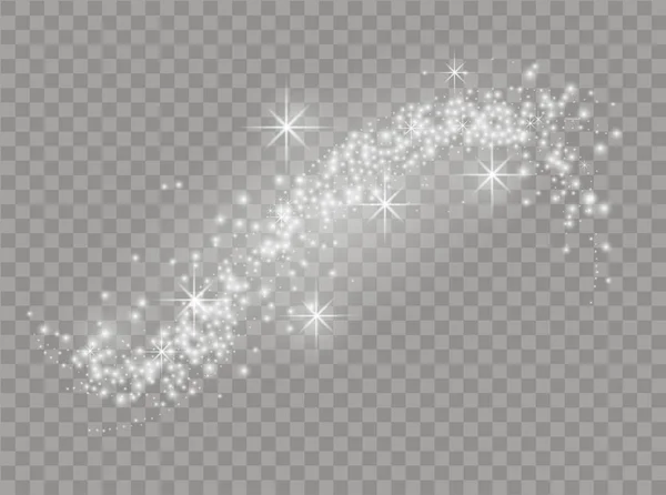Белые Искры Звезды Сияй Светом Вектор Пыль Белая Искры Прозрачном — стоковый вектор