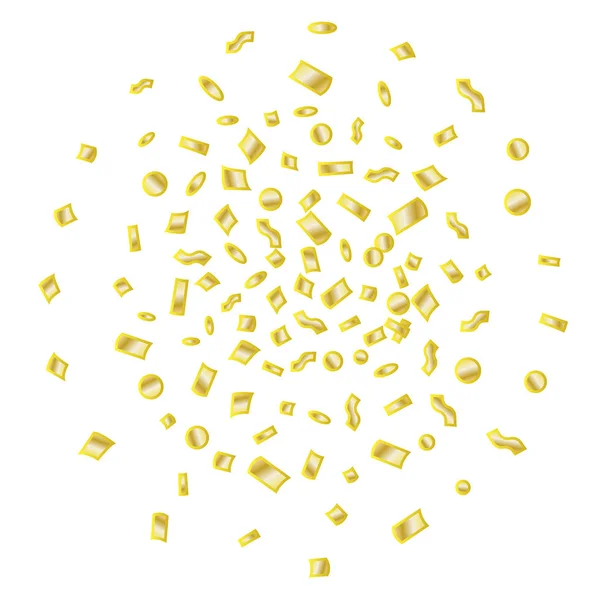 Confetti Golden Tiny Caer Sobre Fondo Transparente Vector — Archivo Imágenes Vectoriales