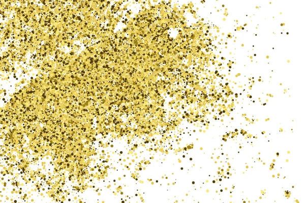 在白色上分离出的金光纹理 琥珀色颗粒颜色 庆祝背景 五彩花的黄金爆炸 矢量插图 — 图库矢量图片