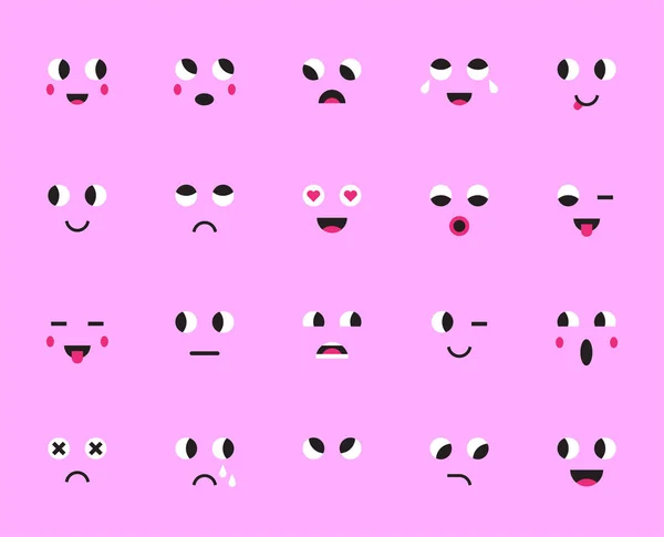 Conjunto Emoticons Adesivos Emoji Ilustração Vetorial —  Vetores de Stock