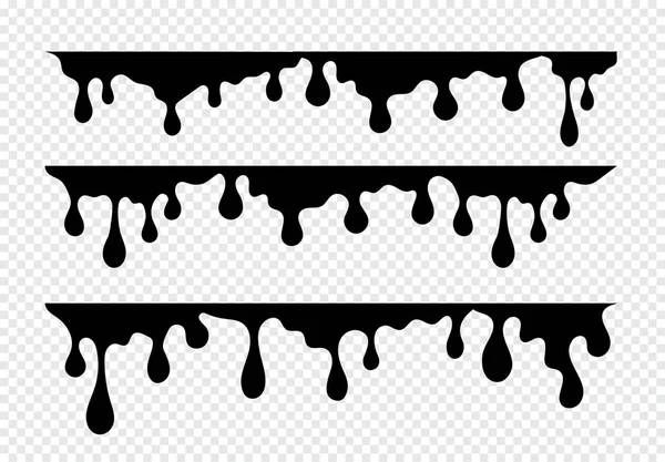 Капающий Набор Красок Жидкие Капли Потоки Краски Пятна Текущие Капли — стоковый вектор