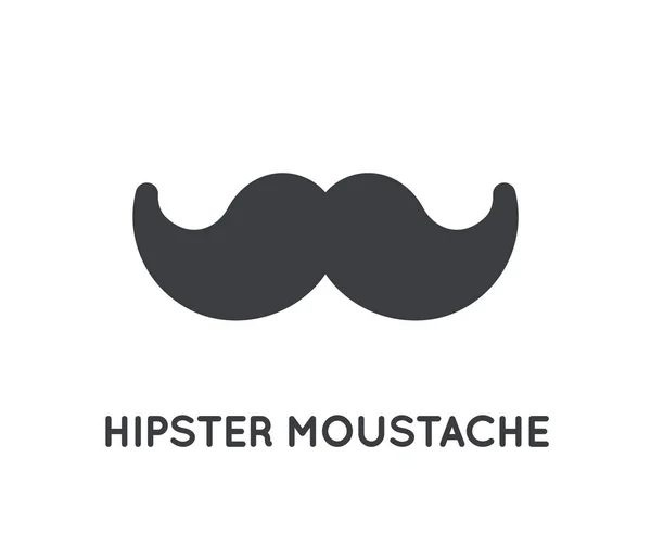 Mustache stylish icon.  Glyph vector moustache vintage shape sym — Stock Vector