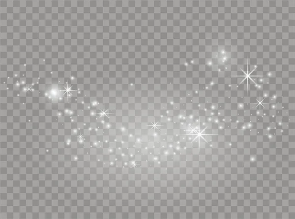 White Sparks Stars Shine Light Vector Dust White Sparkles Transparent — Stock Vector