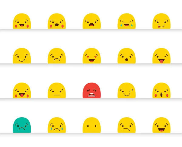 Набір Смайликів Наклейки Emoji Векторні Ілюстрації — стоковий вектор