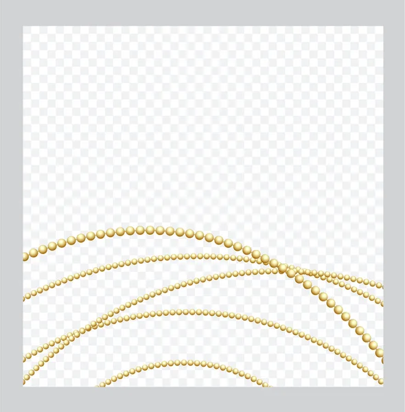 Mardi Gras Goldene Oder Bronzene Farbe Runde Kette Realistische String — Stockvektor