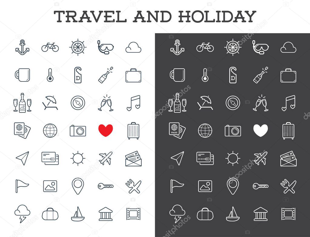 Travel Icons Vector Set, Great for All Purposes like Print Web or Mobile Apps Collection