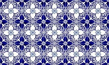 Dikişsiz Portekiz veya İspanya Azulejo Karo Arka Plan. Yüksek Çözünürlük.