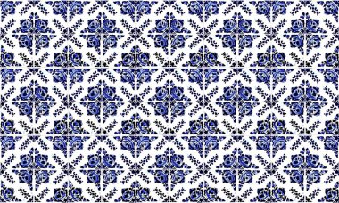 Dikişsiz Portekiz veya İspanya Azulejo Karo Arka Plan. Yüksek Çözünürlük.