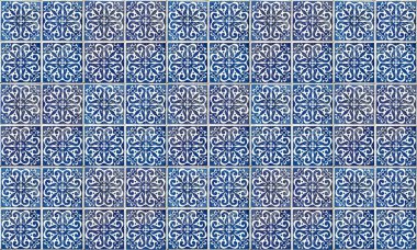 Dikişsiz Portekiz veya İspanya Azulejo Karo Arka Plan. Yüksek Çözünürlük.