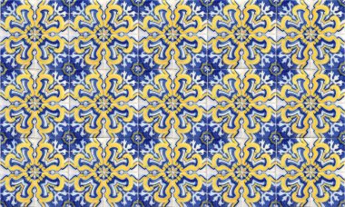 Dikişsiz Portekiz veya İspanya Azulejo Karo Arka Plan. Yüksek Çözünürlük.