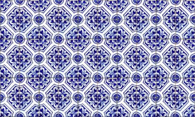 Dikişsiz Portekiz veya İspanya Azulejo Karo Arka Plan. Yüksek Çözünürlük.